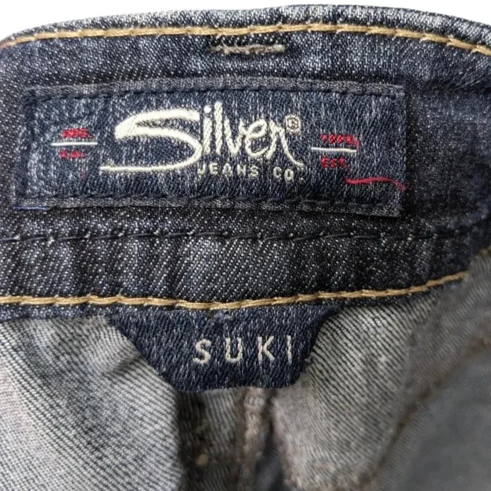Silver Suki Womens Size W29/L32 Mid Straight Leg Stretchy Jeans Dark Wash - Picture 8 of 15